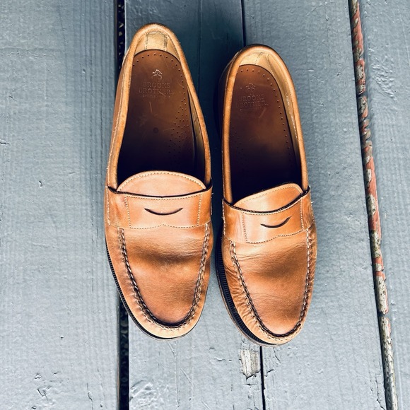 Brooks Brothers Slip-On Penny Loafers Brown Made In Italy Size 11.5 D - Picture 2 of 16